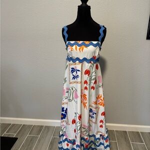 SundayUp White Cream Square Neck Sundress Maxi